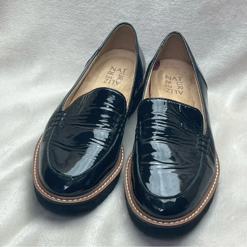 Naturalizer Andie Black Patent Leather Slip On‎ Comfort Loafer Woman’s 7M